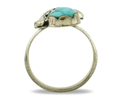 Zuni Ring 925 Silver Natural Blue Turquoise Artist Signed Simplicio C.80's
