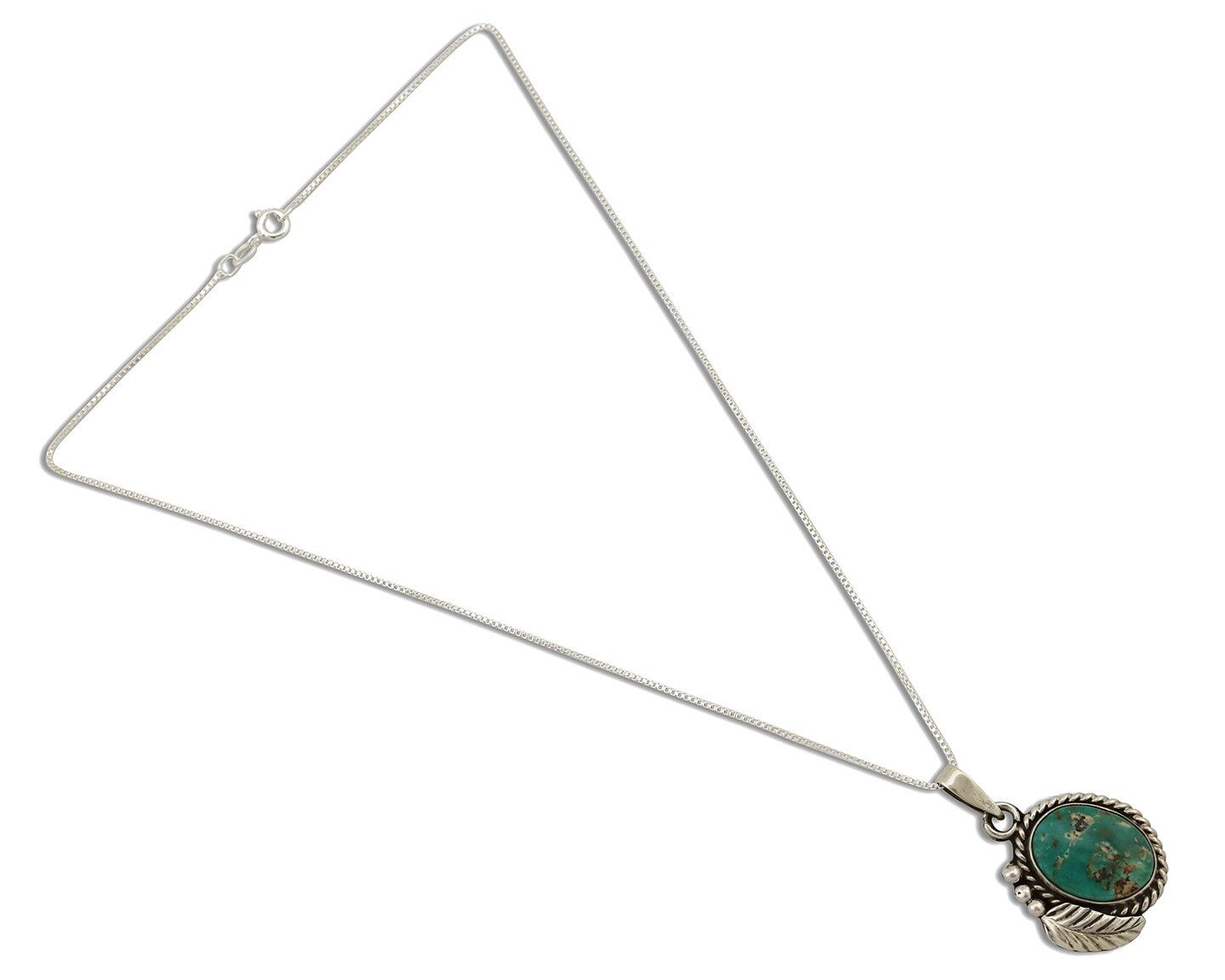 Navajo Necklace 925 Silver Arizona Turquoise Native American Artist Signed C80's