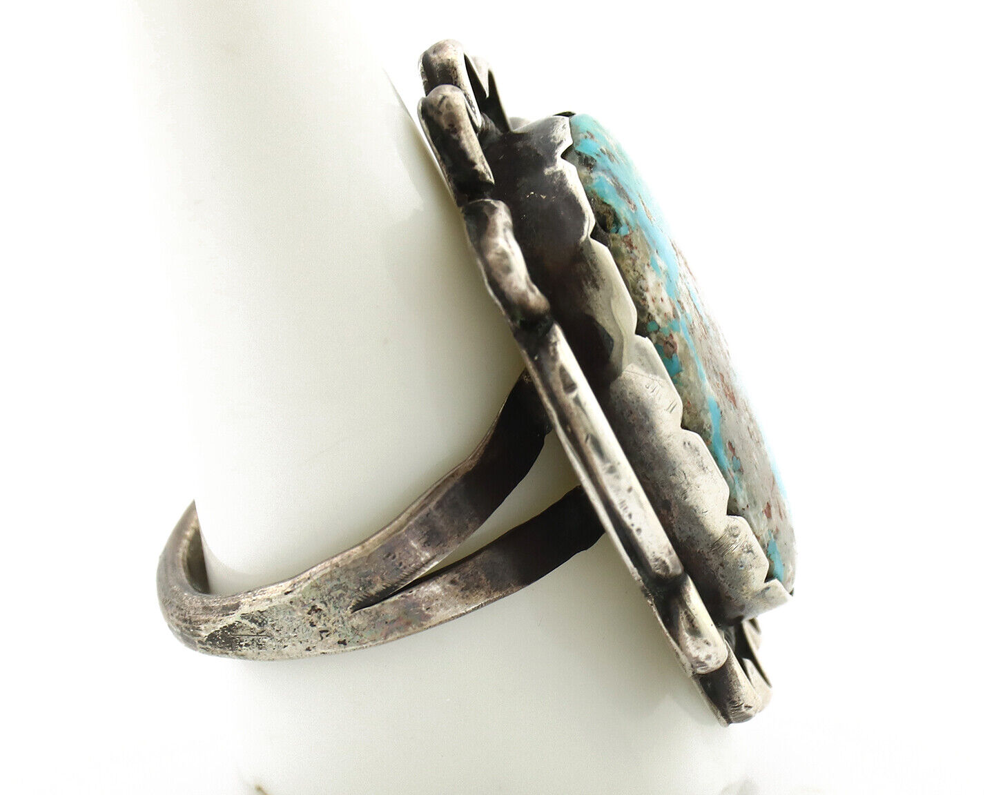 Navajo Ring 925 Silver Blue Turquoise Native American Artist C.1980's