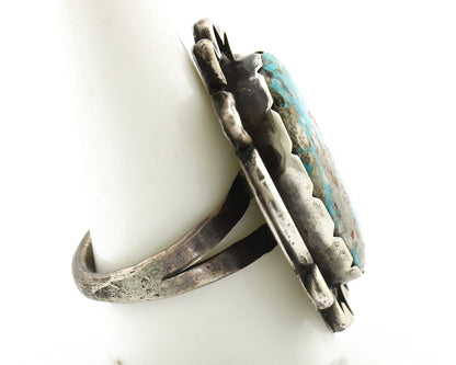 Navajo Ring 925 Silver Blue Turquoise Native American Artist C.1980's
