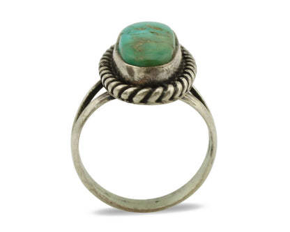 Navajo Ring .925 Silver Royston Turquoise Native American Artist C.1980's