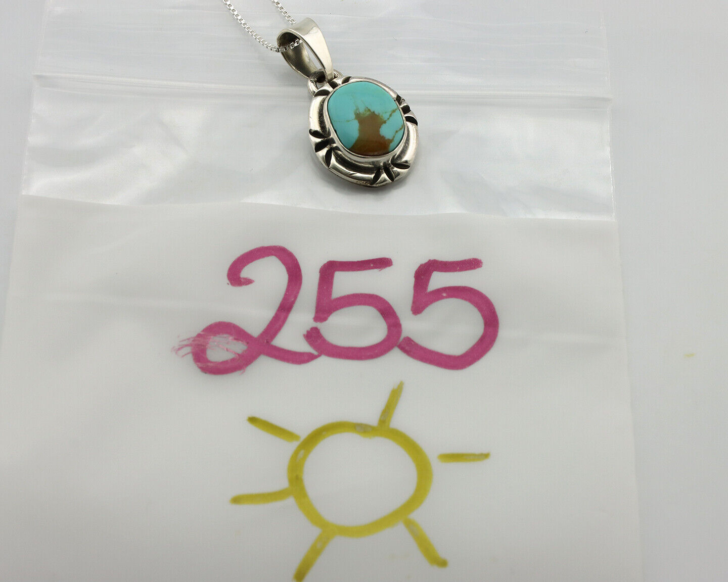 Navajo Necklace 925 Silver Kingman Turquoise Artist Signed Gecko C.80's