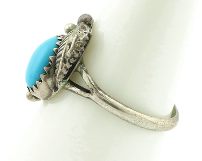 Navajo Ring .925 Silver Natural Blue Mined Southwest Turquoise Native Artist C80