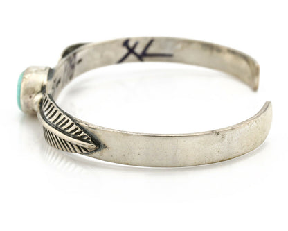 Navajo Bracelet .925 Silver Arizona Turquoise Artist Signed Tipi on Hill 80's