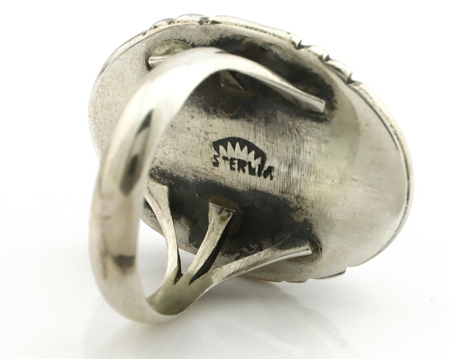 Navajo Ring .925 Silver Turquoise Mountain Apache MFG C.80's