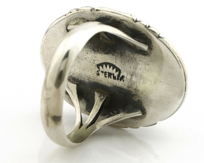 Navajo Ring .925 Silver Turquoise Mountain Apache MFG C.80's