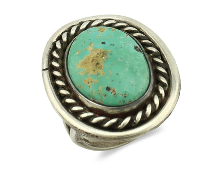 Navajo Ring .925 Silver Aqua Turquoise Native American Artist C.80's