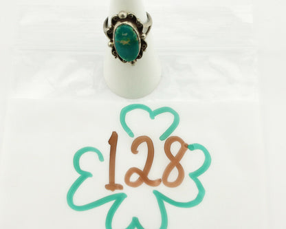 Navajo Ring .925 Silver Green Turquoise Artist Signed Billy Eagle C.90's