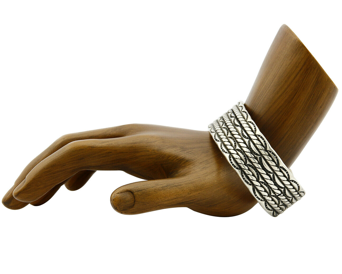 Women's Navajo Bracelet .925 Silver Handmade Cuff Signed Montoya C.1980's