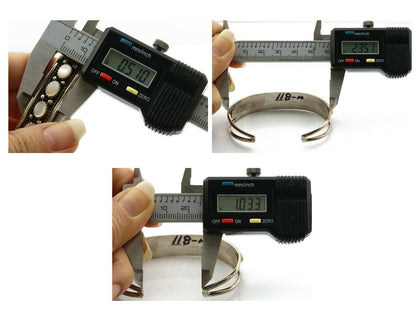 Navajo Bracelet .925 Silver Natural Pink Mussel Artist Signed P C.90's