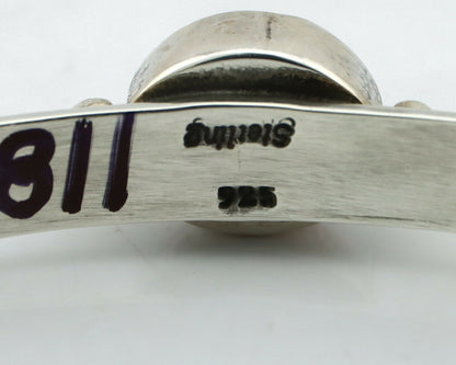 Navajo Bracelet .925 Silver White Sea Shell Native American Artist C.90's