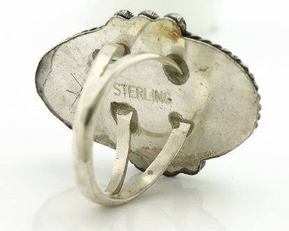 Navajo Ring .925 Silver Kingman Turquoise Native American Artist C.80's