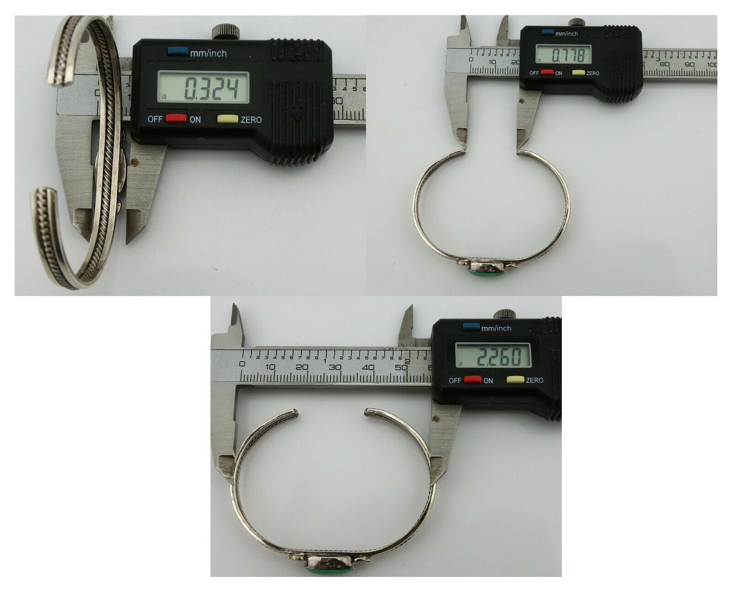 Women's Navajo .925 Silver Kingman Turquoise Artist Inca MFG Circa 1990's