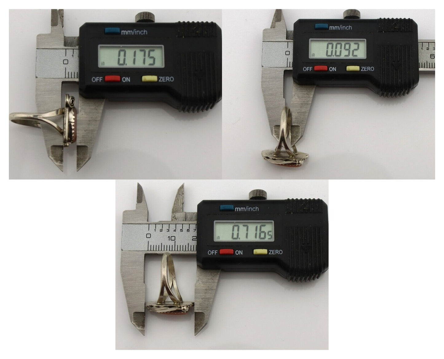 Navajo Ring .925 Silver Natural Pink Mussel Artist Signed Justin Morris C.80's