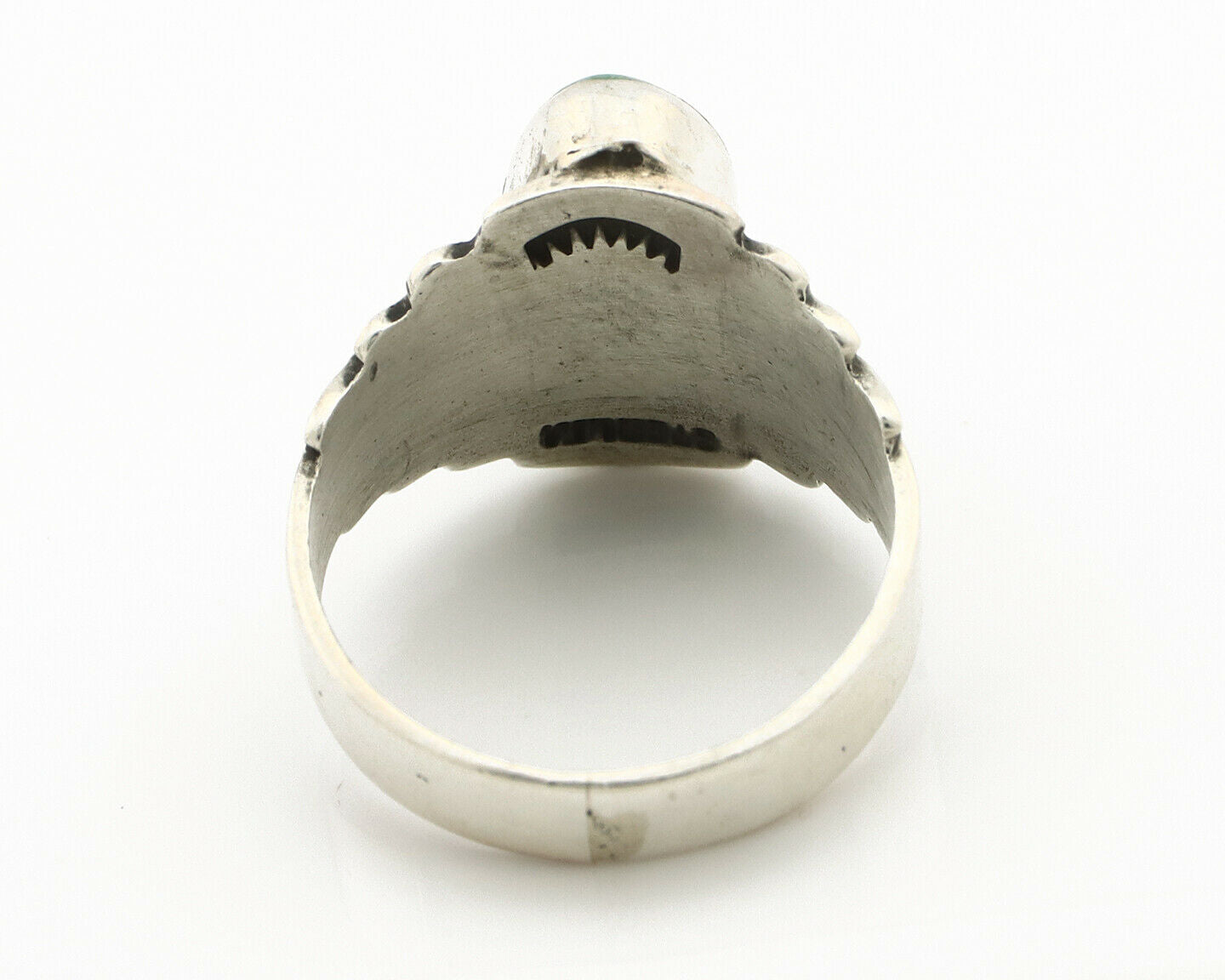 Navajo Ring .925 Silver Blue Green Arizona Turquoise Artist Signed Apache C.80's