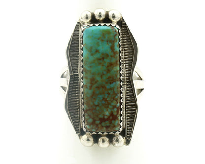 Navajo Ring .925 Silver Natural Aqua Turquoise Signed Apache C.80's