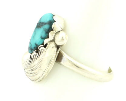 Zuni Ring 925 Silver Spiderweb Turquoise Artist Signed Simplicio C.80's