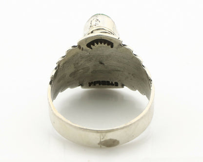 Navajo Ring .925 Silver Blue Green Arizona Turquoise Artist Signed Apache C.80's