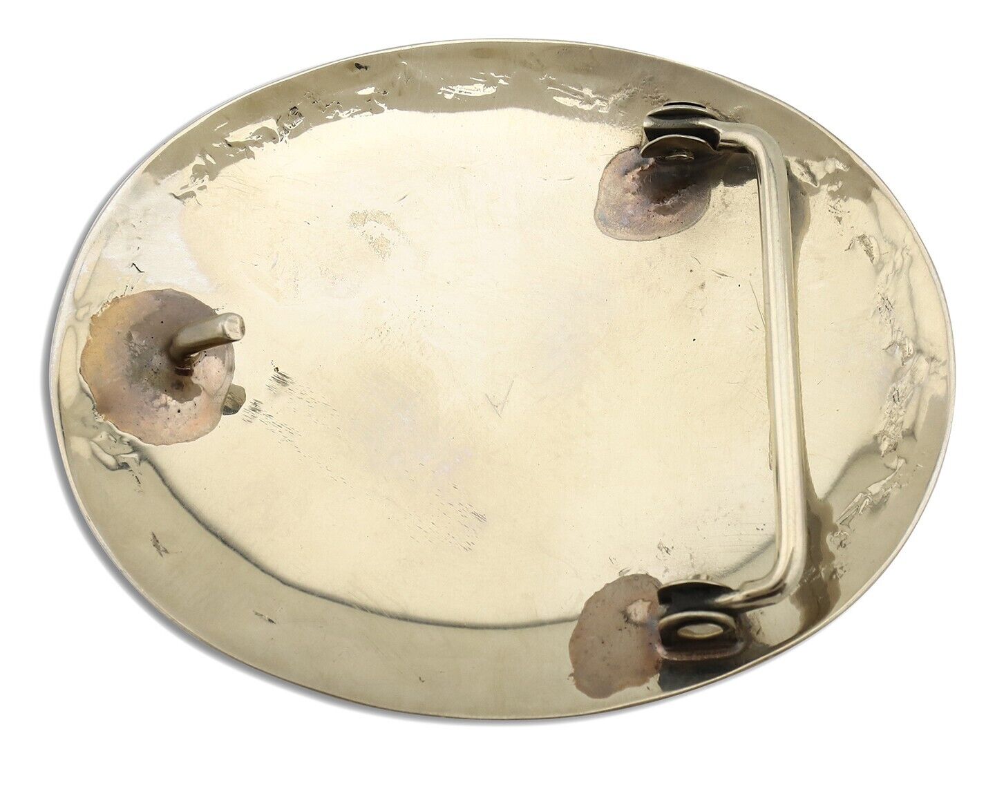 Navajo Horse Belt Buckle Nickle Silver Gemstone Handmade Native American C.80's