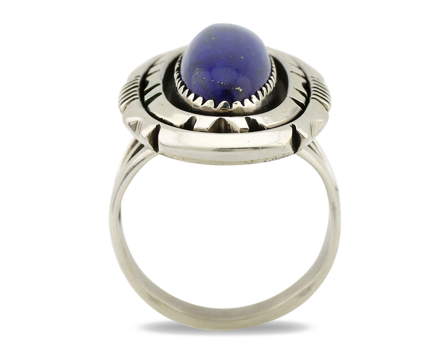 Navajo Ring 925 Silver Natural Lapis Lazuli Artist Signed William Denetdale C80s