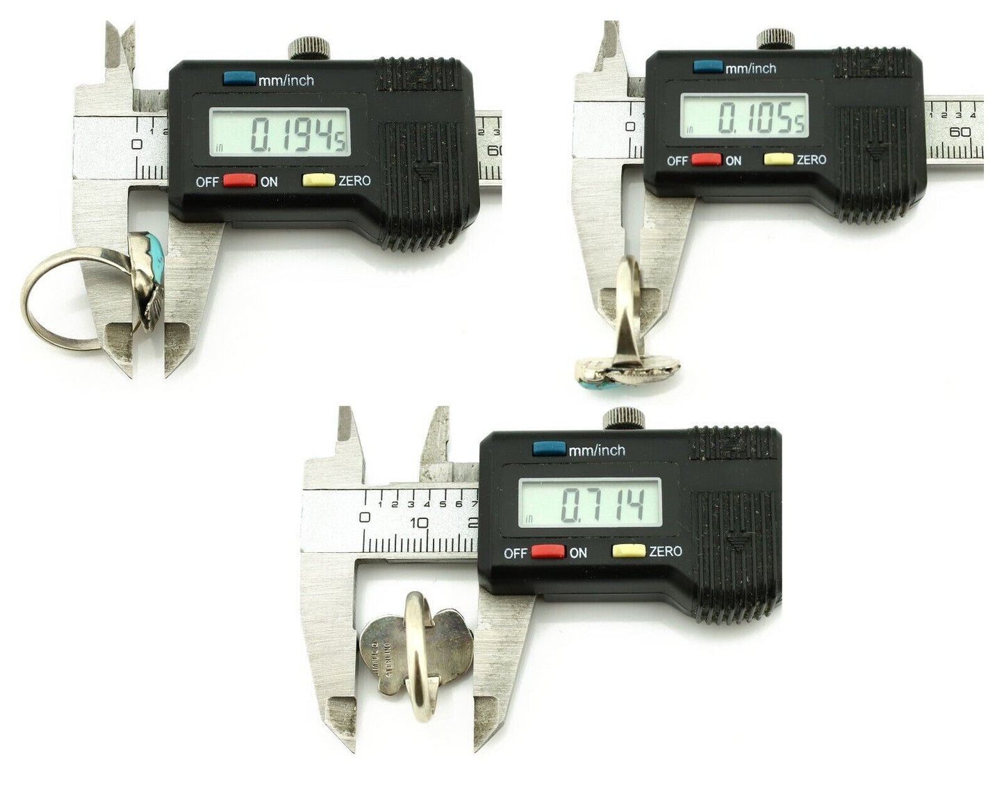 Zuni Ring 925 Silver Natural Blue Gem Turquoise Artist Signed Simplicio C.80's