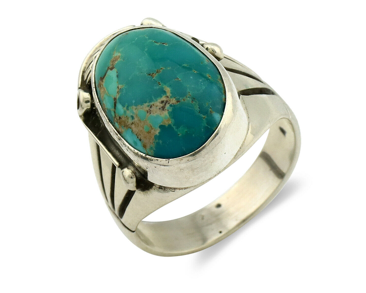 Navajo Ring .925 Silver Blue Southwest Turquoise Native Artist C.80's