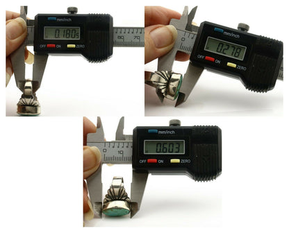 Navajo Ring .925 Silver Kingman Turquoise Artist Signed Apache C.80's