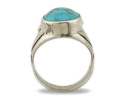 Navajo Ring .925 Silver Turquoise Mountain Native American Artist C.80's