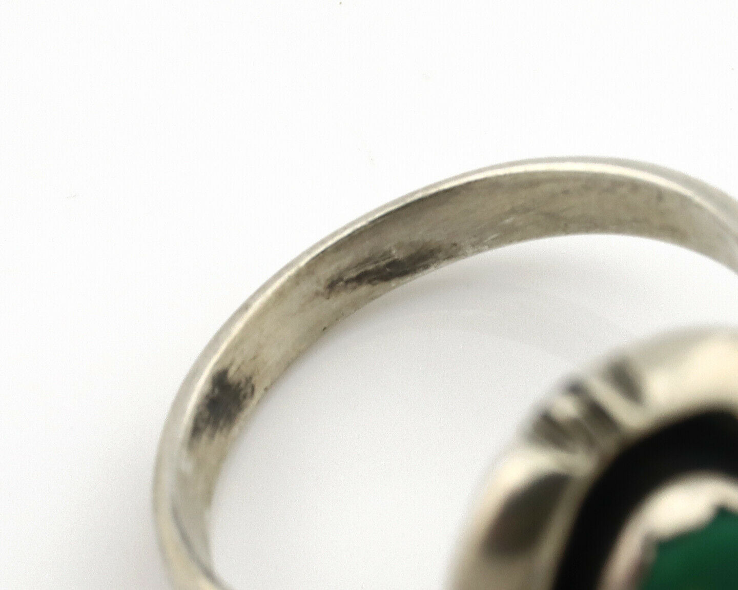 Navajo Ring .925 Silver Kingman Turquoise Handmade Native American Artist C.80's