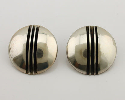 Navajo Earrings 925 Silver Hnadmade Native American Artist Signed Yazzie C.80's