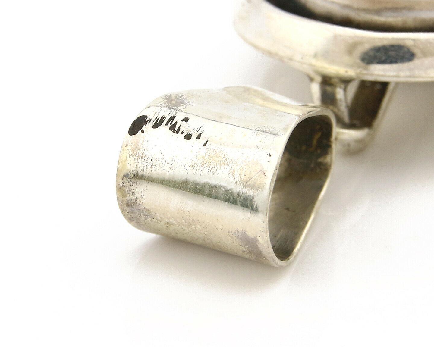 Navajo Pendant .925 Silver Blue Southwest Turquoise Signed Artist V C.80's