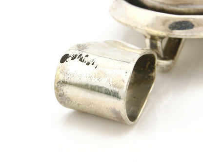 Navajo Pendant .925 Silver Blue Southwest Turquoise Signed Artist V C.80's