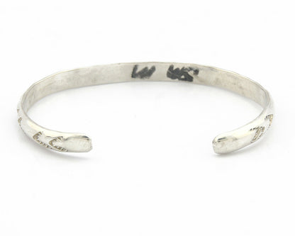 Navajo Bracelet .925 Silver Hand Stamped Arrow Head Artist Montoya C.80's