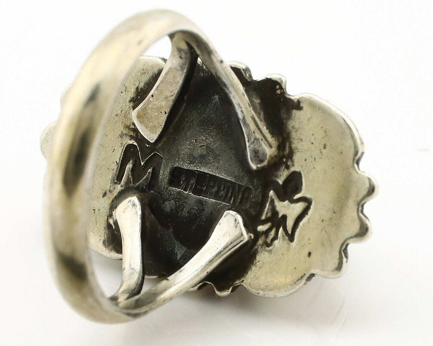 Navajo Ring .925 Silver Arizona Turquoise Signed M Montoya C.80's