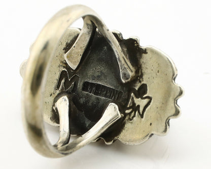 Navajo Ring .925 Silver Arizona Turquoise Signed M Montoya C.80's