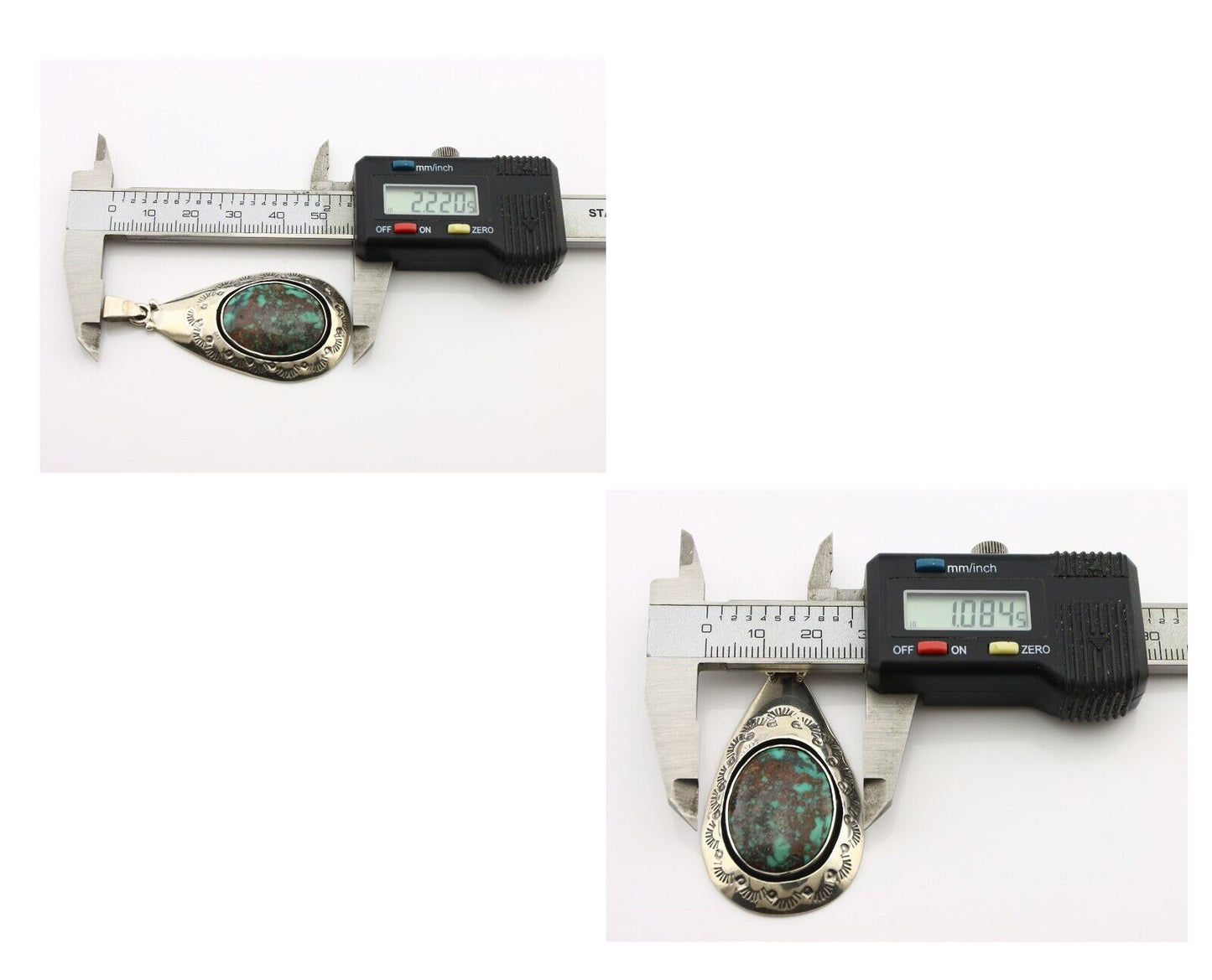 Navajo Pendant 925 Silver Spiderweb Turquoise Artist Signed C Montoya C.80's