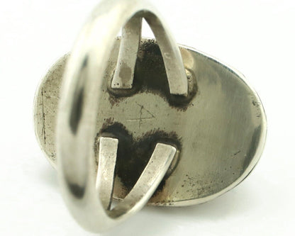 Navajo Ring 925 Silver Blue Spiderweb Turquoise Native American Artist C.80's
