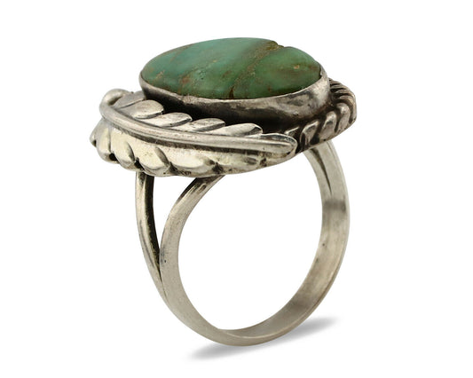 Navajo Ring .925 Silver Royston Turquoise Signed Apache Manufacturing C80s