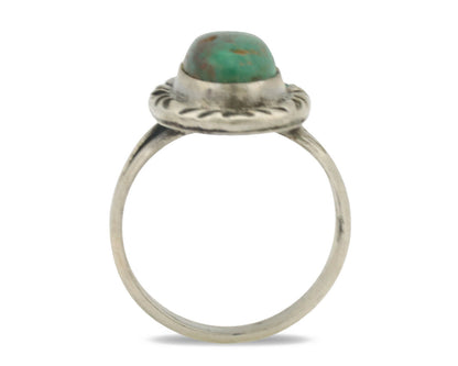 Navajo Ring .925 Silver Natural Mined Turquoise Native Artist Signed C.80's