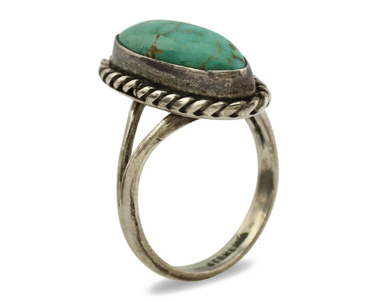 Navajo Ring .925 Silver Nevada Turquoise Artist Native American C.1980's