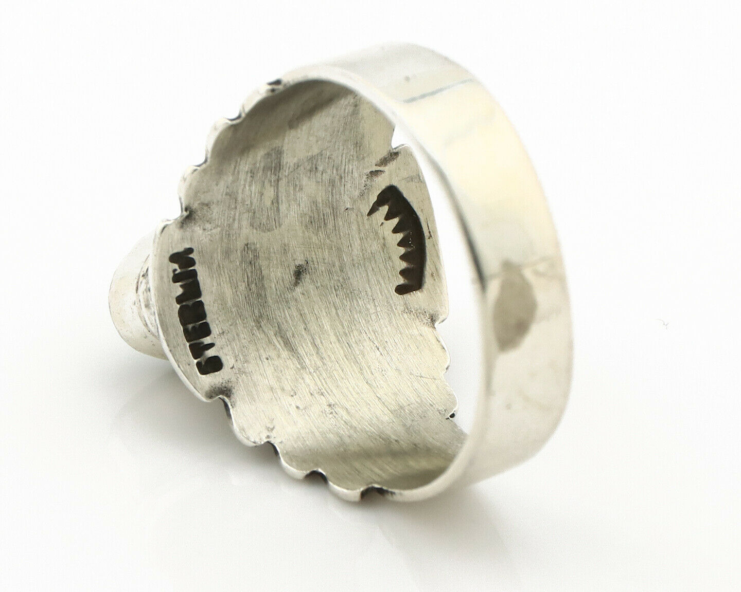 Navajo Ring .925 Silver Blue Green Arizona Turquoise Artist Signed Apache C.80's