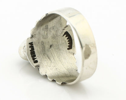 Navajo Ring .925 Silver Blue Green Arizona Turquoise Artist Signed Apache C.80's