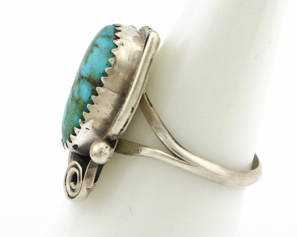 Navajo Ring 925 Silver Turquoise Mtn Turquoise Artist Signed Morris C.80's