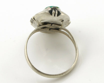 Navajo Ring .925 Silver Kingman Turquoise Handmade Native American Artist C.80's