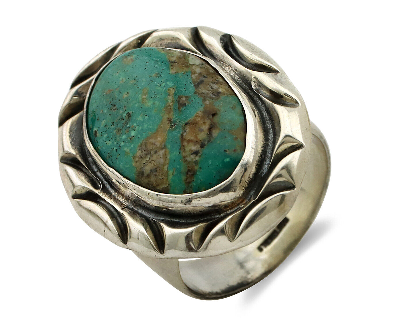 Navajo Ring 925 Silver Turquoise Mountain Artist Signed C Montoya C.80's