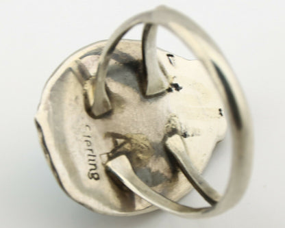Navajo Ring .925 Silver Kingman Turquoise Artist Signed A C.1980's