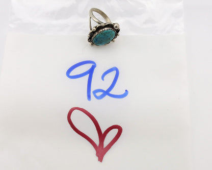 Navajo Ring .925 Silver Spiderweb Turquoise Native American Artist C.1980's