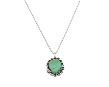 Navajo Necklace .925 Silver Kingman Turquoise Native Artist C.1980's