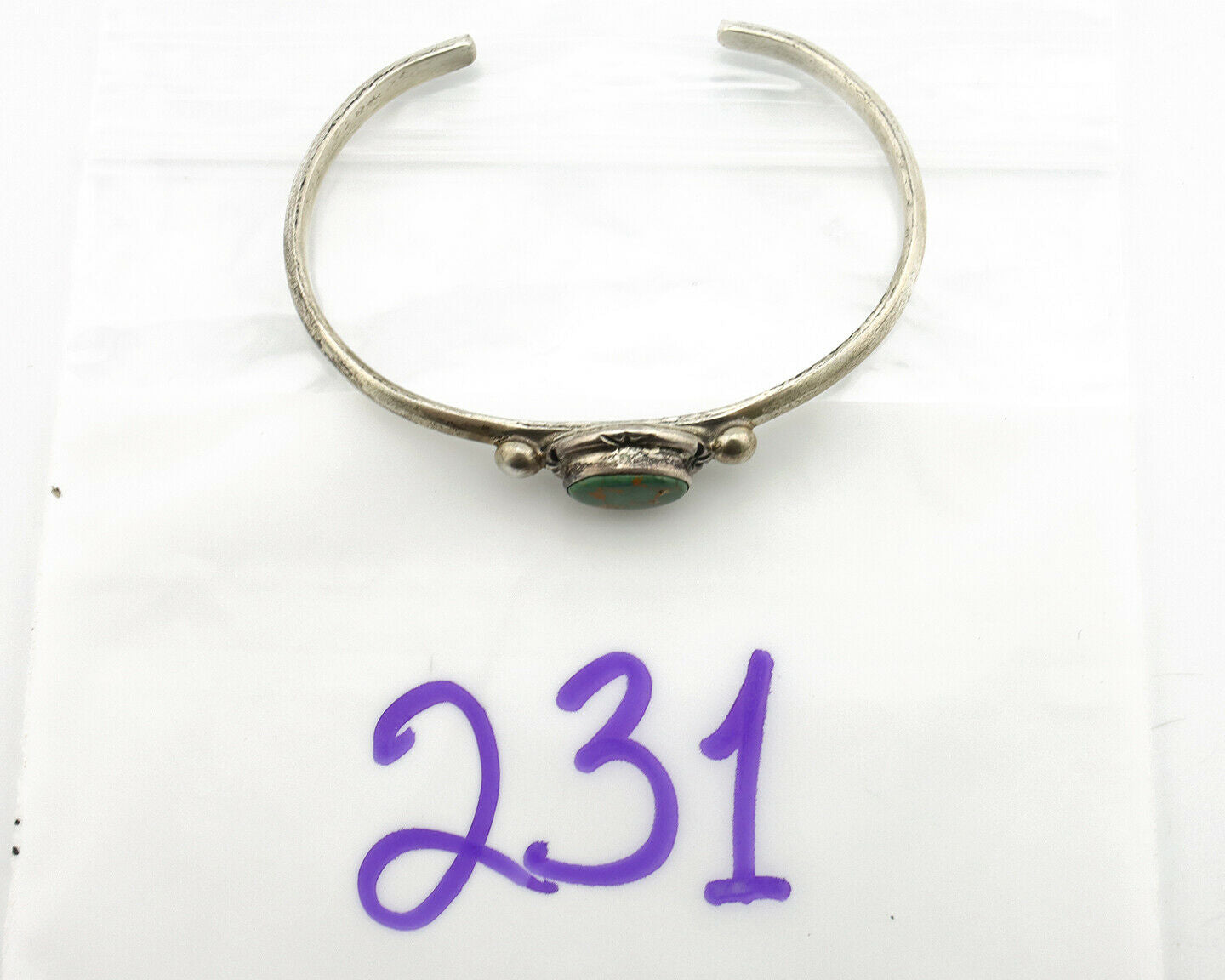 Navajo Bracelet .925 Silver Royston Turquoise Native American Artist C.90's