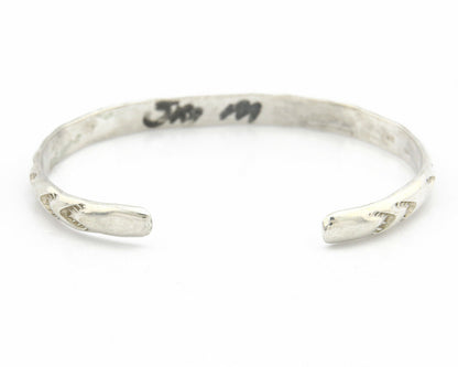 Navajo Bracelet .925 Silver Hand Stamped Arrow Head Artist Montoya C.80's